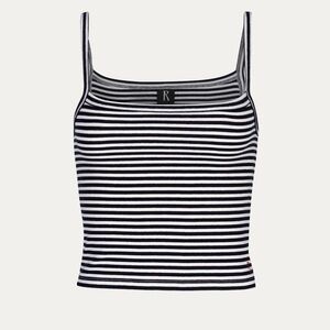 Realisation Par Black & White Striped Crop Tank